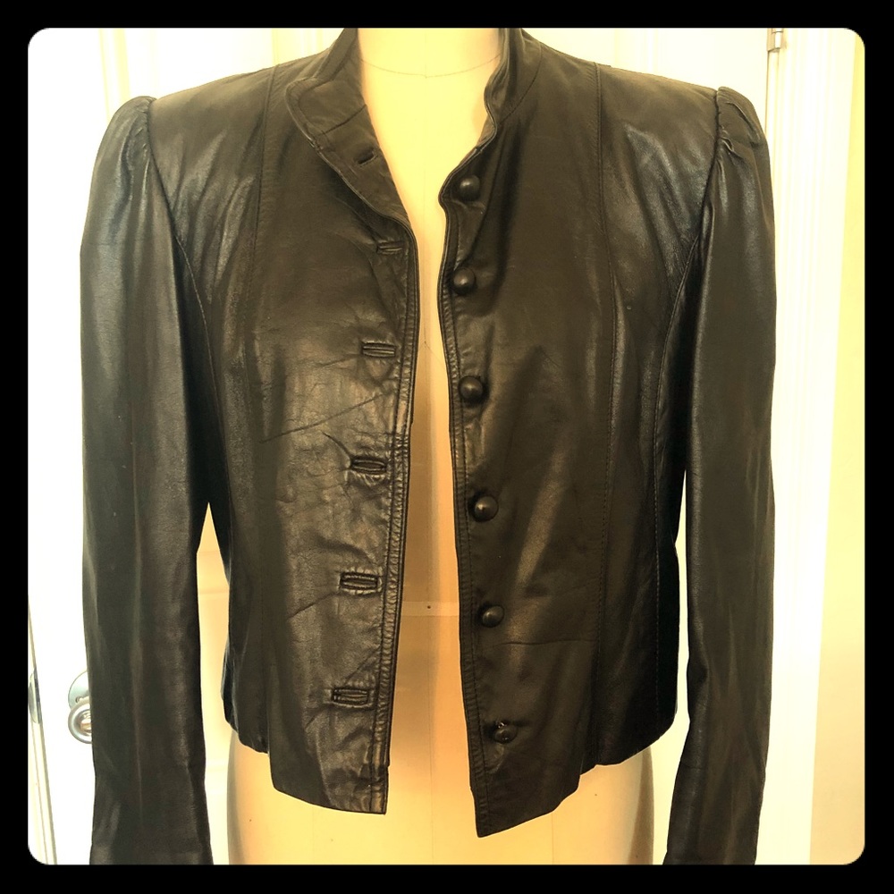 Vintage ‘80’s leather - Cropped Foxmoor jacket